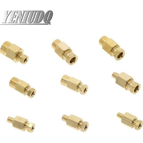 Compression Ferrule Tube Compression Fitting 4 6 8mm OD Tube Connector Machine tool lubrication Brass oil Pipe Fitting adapter