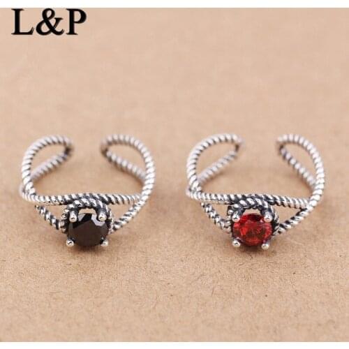 L&P Elegant Retro Agate Ring 100% Sterling Silver Ring For Women Men, Natural Gemstone Fine Jewelry Wholesale For Christmas Gift