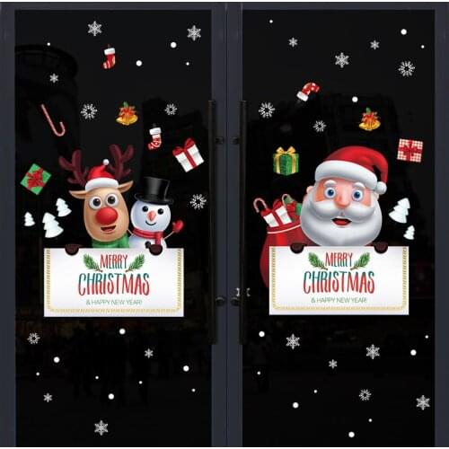 Hottest Merry Christmas Household Room Wall Stickers Window Glass Festival New Year Decorations for Home Decor new