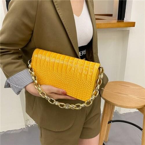 Fashion Chain Womens Bag Spring and Summer New Trend Shoulder Bag PU Buckle Texture Woven Handbags for Women 2021