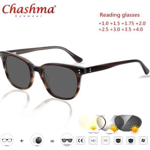 2019 Vintage Photochromic Reading Glasses Men Presbyopia Eyeglasses sunglasses discoloration with diopters 1.0 1.5 1.75 2.0