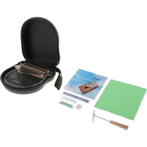 Musical Instrument 17 Keys Kalimba Mbira with Tuner Hammer for Beginner