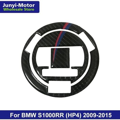 For BMW S1000RR HP4 2009-2015 Carbon Fiber Fuel Tank Cap Pad Sticker Motorcycle Emblem Oil Gas Cover 3D Protector Decal Stickers