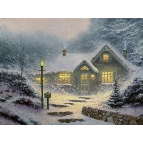 Home For The Evening Thomas Kinkade HD Canvas Print Living Room Bedroom Wall Pictures Art Painting Home Decoration No Frame