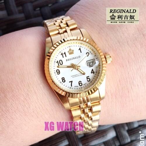 Authentic Watches Womens CoupleGold Watch Quartz Stainless Steel Waterproof Luminous Calendar Digital Clear Girls Watch GiftS