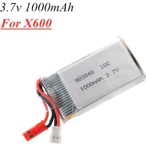 Original 3.7v 1000mAh 903048 Lipo Battery 20c For x600 RC six-axis Aircraft Spare Parts 3.7v Recharageable Battery 1pcs