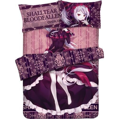 Overlord shalltear bloodfallen Anime Bedding Sheet Bedding Sets Bedcover Pillow Case 4PCS