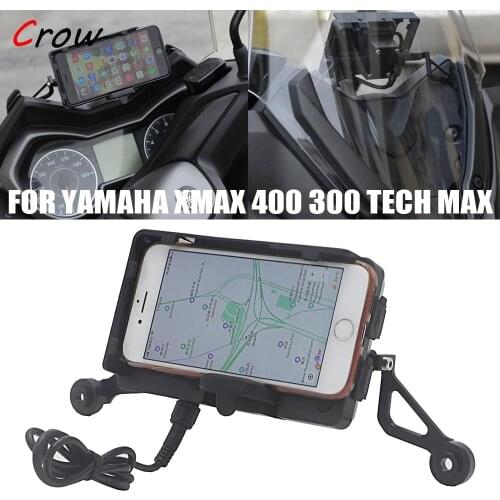 For Yamaha XMAX 400 300 TECH MAX XMAX300 2020 Motorcycle Front Phone Stand Holder Smartphone Phone GPS Navigaton Plate Bracket