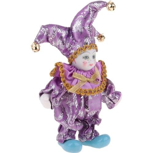 16cm Romantic Porcelain Doll Italian Triangle Model Clown Doll