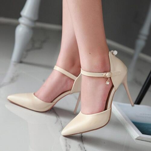 Big Size High heels sandals women shoes woman summer ladies Super high-heeled slim-heeled pointed shoes