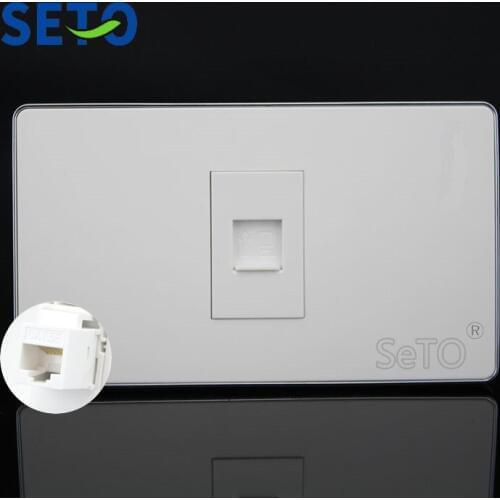 SeTo 120 Type Single Port Network Ethernet LAN RJ45 Cat5e Direct Connection Wall Plate Socket Keystone Faceplate
