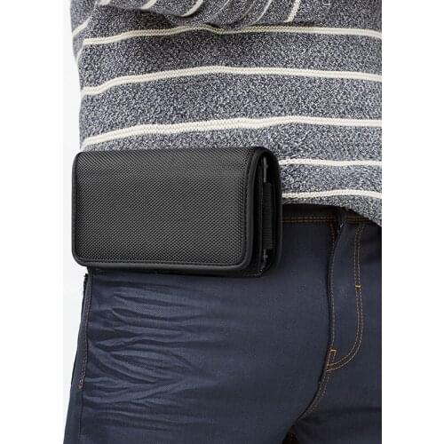 Black Classic Belt Clip Pouch Case Casual Phone Pouch Hanging Waist Packs Oxford cloth Package Mobile Waist Bag Belt Small Purse