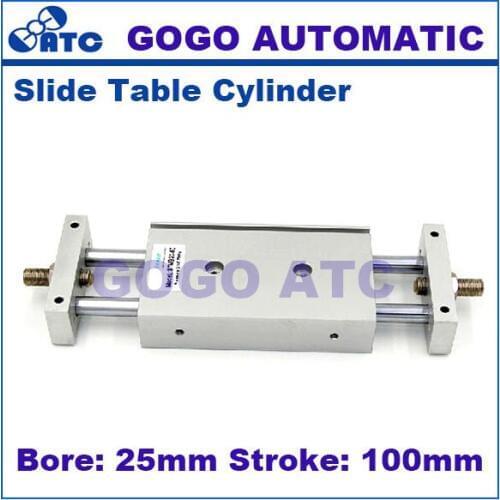 High quality double piston rod dual acting cylinders STMB25-100 25mm bore 100mm stroke slide table pneumatic cylinder