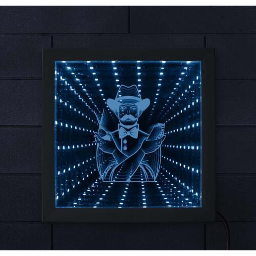 Hairdresser Infinity Mirror Endless Space Graphics Barber Shop Hair Cut Salon Decorative Stunning Optical Illusion Mirror Frame