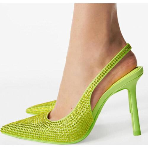 2021 Sandals Comfort Shoes for Women Summer Heels Shallow Mouth Yellow Med New Bow Girls Elastic Band Sexy Pointed High