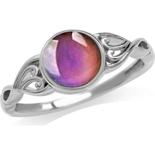 2021 Fashion Hot Selling Creative Temperature-Sensing Color-Changing Ring Retro Style Flower For women Jewelry Engagement Gift