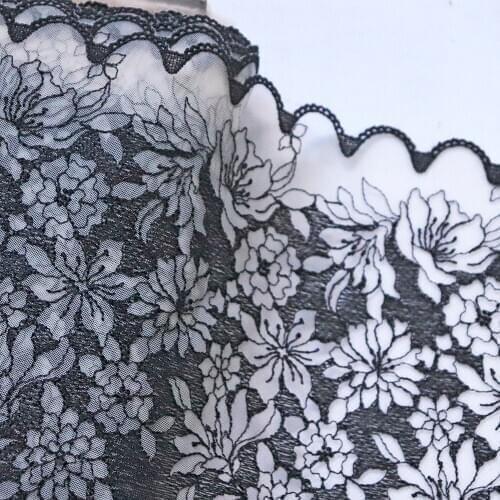 1 meter 18 cm Width Single side Hollowed Embroidered lace trim Orange Pink Black Lingerie bra Handmade Dress Secor DIY Materials