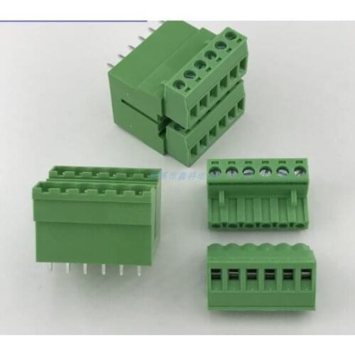 10sets Double row double pluggable PCB terminal block K2EDGVH/RH-5.08MM male and female Plug +Straight /Angle needle Pin Socket
