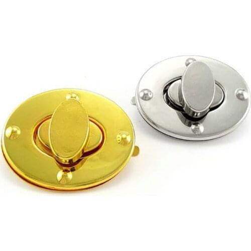 46 x 37 mm Oval Metal Lock Silver/ Gold Craft Case Clasp Turnlock Bag Purse Belt Twist Lock 10sets/lot