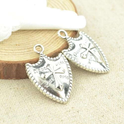 8 Pcs 31*17 mm Zinc Alloy Shield Charm Antique Tibetan Silver Pendant Jewelry Products Diy Pendants For Necklace Bracelets 2392