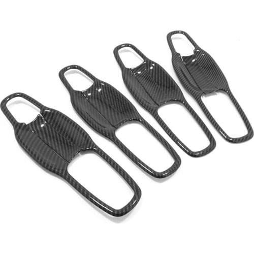 For Jeep Grand Cherokee 2014 15 16 2017 Exterior Side Door Handle Bowl sticker Cover Trim car Accessories ABS Carbon Fibre 8pcs