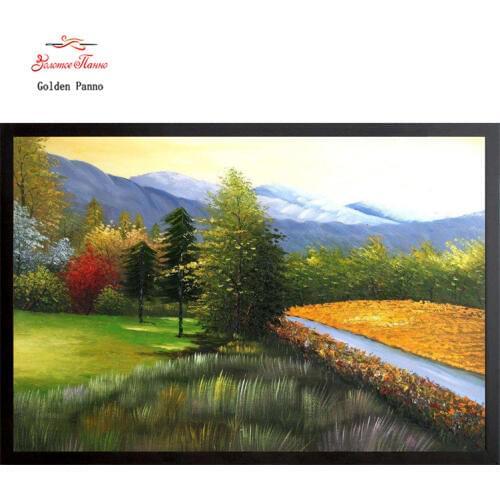 Golden Panno 5D DIY Diamond Embroidery Diamond Painting forest mointains landscape Cross Stitch Full square 3D mosaic carfts 7