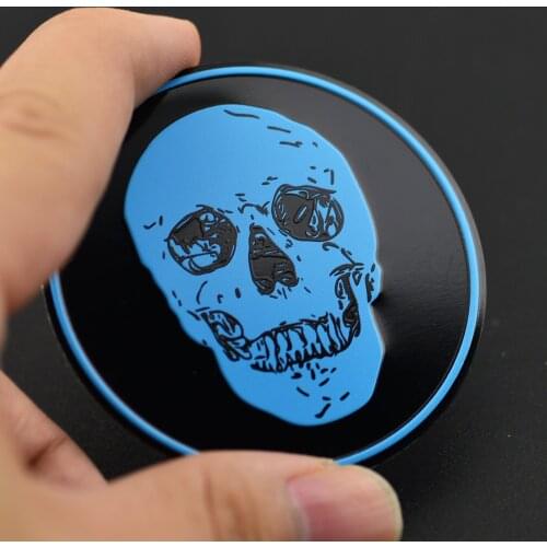Car Motorcycle 6cm Round Badge Sticker Skull Sign Decal Auto Side Fender Decoration Sticker Accessories