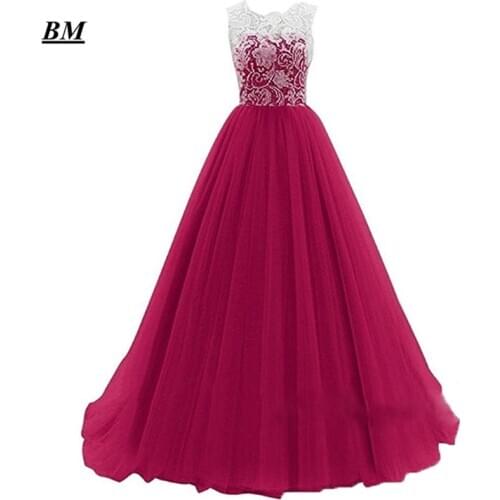 BM Fuchsia Evening Dresses 2020 Beaded Plus Size Formal Celebrity Party Gown Vestidos De Gala Long Prom Gown BM289
