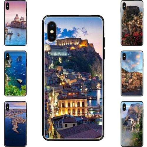For Huawei Honor Play V10 View Mate 10 20 20X 30 Lite Pro Y3 Y5 Y9 Nova 3 3i Pro Beautiful Sicily Italy Closeout Black Soft TPU
