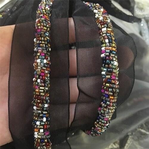 Color handmade beaded thick rope lace accessories High-grade shoes and hats Belt cuffs lace collar trim decorative accessories