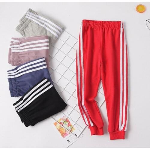 Spring Autumn Boys and Girls Trousers Stripe Sport Pants Cotton For Boys Girls Casual Children Clothing