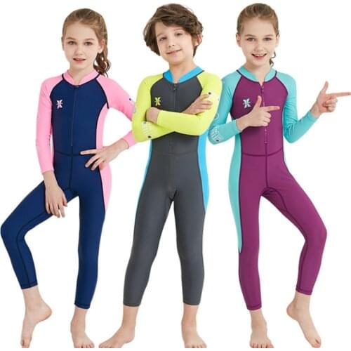 2019 Kids Diving Suit 2.5MM Neoprene Wetsuit Children For Boys Girls Keep Warm One-piece Long Sleeves UV Protection Swimwear
