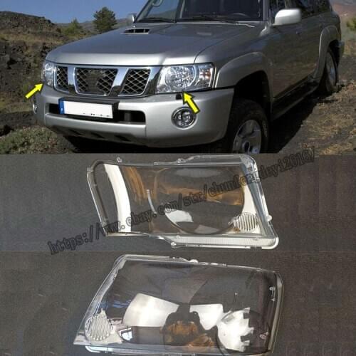For Nissan Patrol 2004-2011 2pcs/set Headlight Headlamp Lens Cover Right&Left high quality Car modification accessories