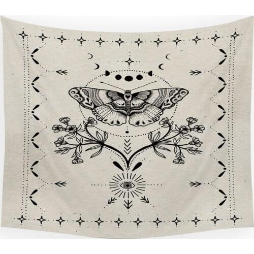 Home Black and White Tree Tapestry Indian Mandala Witchcraft Hippie Tapestries Tarot Boho Decor Macrame Wall Hanging Beach Mat