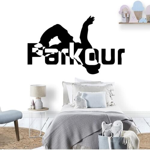 Extreme Sport Wall Sticker Boys Girls Parkour Running Vinyl Wall Decals Home Decoration Living Room Modern Teen Room Decor Y643