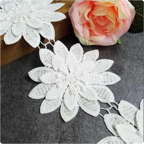5 yard/lot 7 styles flower double high soluble lace embroidery lace DIY manual material High-quality