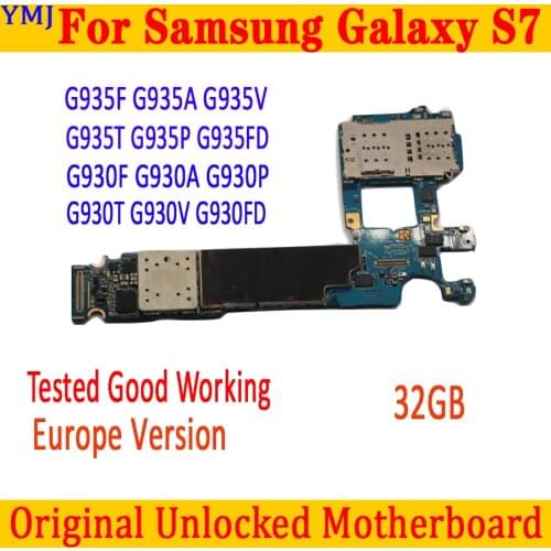 For Samsung Galaxy S7 G935F G935FD G930F G930FD G930V Motherboard 100% Original unlocked with full chips Logic board Good Tested