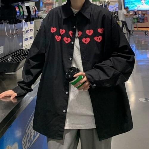 2021 Mens Letter Printing Shirts Pure Color Casual Fashion Oversized Shirts Male Long Sleeve Tops Work Shirts Camisa Masculina