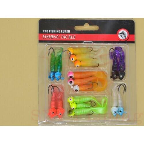 SXY fishing Lure Kit PCS 17 Lead hook bait Soft bait Fishing bait Bait combination Freshwater bait For all fish Artificial bait