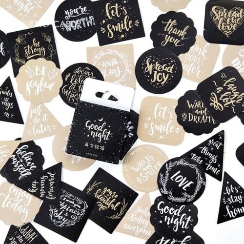 Thank You Sticker Black and Kraft Paper Different Shape Diary Scrapbook Stickers Bakery Seal Stickers Korean Stationery