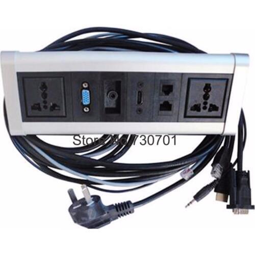 Customize aluminum alloy RCA HDMI VGA USB Networked Displayport Countertop desktop socket