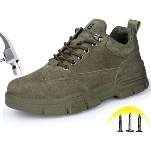 Winter New Working Soes Mens Steel Toe Cap Anti-smashing Anti-piercing Wear-resistant Lightweight Safety Protective Work shoes