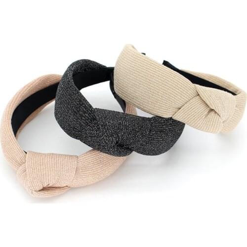 Plain Top Knot Hair Bands For Women Headdress Solid Color Cloth Headband Bezel Girls Hairband Hair Hoop Female Hair Accessories