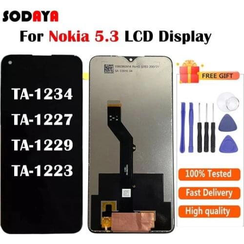 ORIGINAL For Nokia 5.3 LCD Display Touch Screen TA-1234 TA-1223 TA-1227 TA-1229 TA-1223 LCD Replacment Parts Free Shipping
