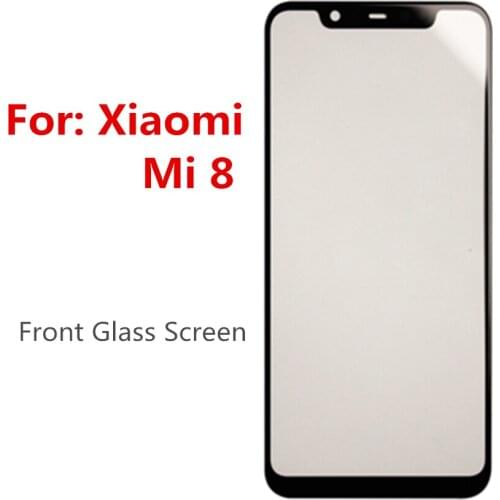 Front Glass Screen For Xiaomi Mi 8 Display Front Glass Lens For Mi 8 Replacement Parts Front Touch Screen Glass