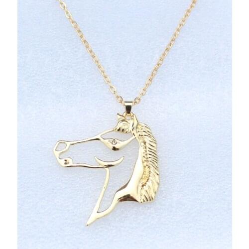 Hzew Simple and lovely horse necklace birthday gift Horse head pendant necklaces