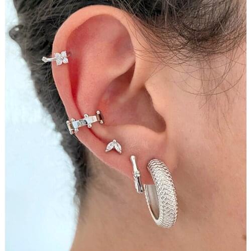 Minimalist 925 Sterling Silver Ear Needle Stud Earrings Large Circle Round Earrings For Women Girl Fashion Party Jewelry