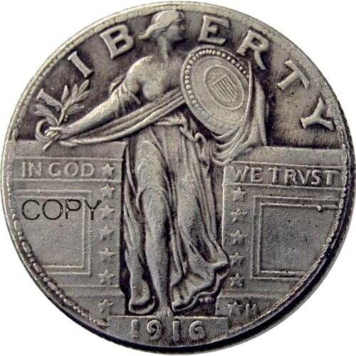 US 1916 Standing Liberty Quarter Silver Plated Copy Coin