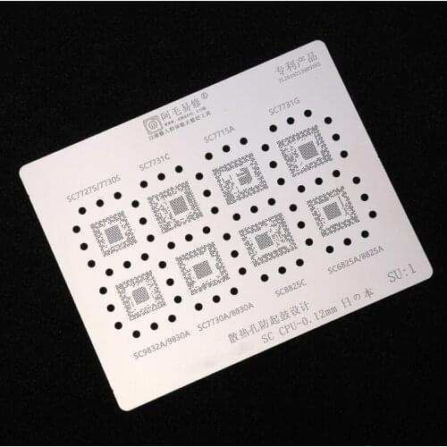 BGA Stencil For SPREADTRUM SC CPU SC7731C/7715A/7731G/7730A/8825C/6825A IC Reballing Solder Tin Plant Steel Net Repair Tools