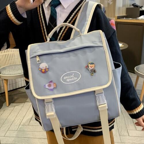 2021 Japanese Cute Waterproof Nylon Women Backpacks Flip Cover Harajuku Travel School Bag For Girls Student Mochila Rucksack